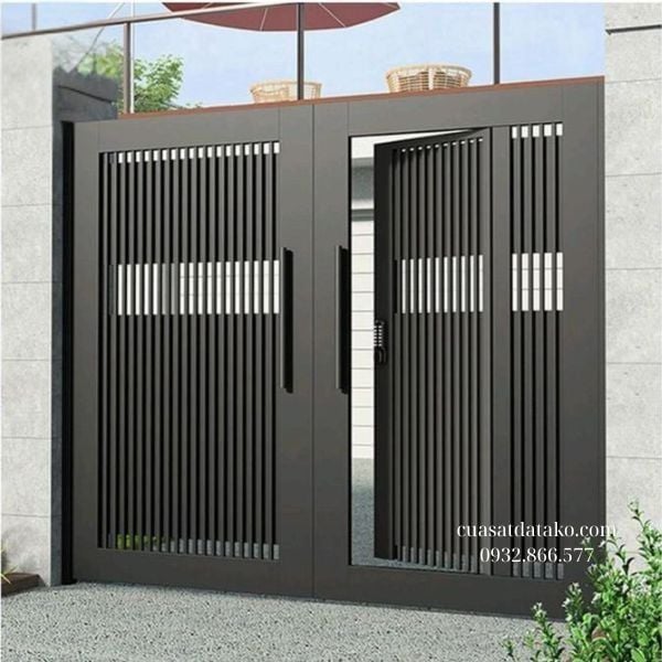 mẫu cửa cổng sắt 2 cánh hiện đại
