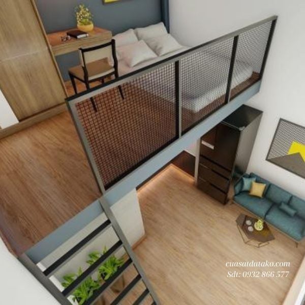 sàn gác giả bằng tắm gỗ công nghiệp