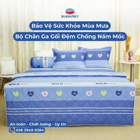 Bảo Vệ Sức Khỏe Mùa Mưa Với Bộ Chăn Ga Gối Đệm Chống Nấm Mốc Hiệu Quả
