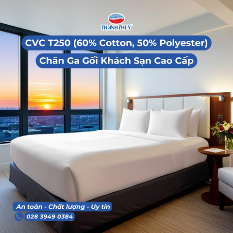 CVC T250 (60% Cotton, 50% Polyester) - Chất Liệu Vàng Cho Chăn Ga Gối Khách Sạn Cao Cấp