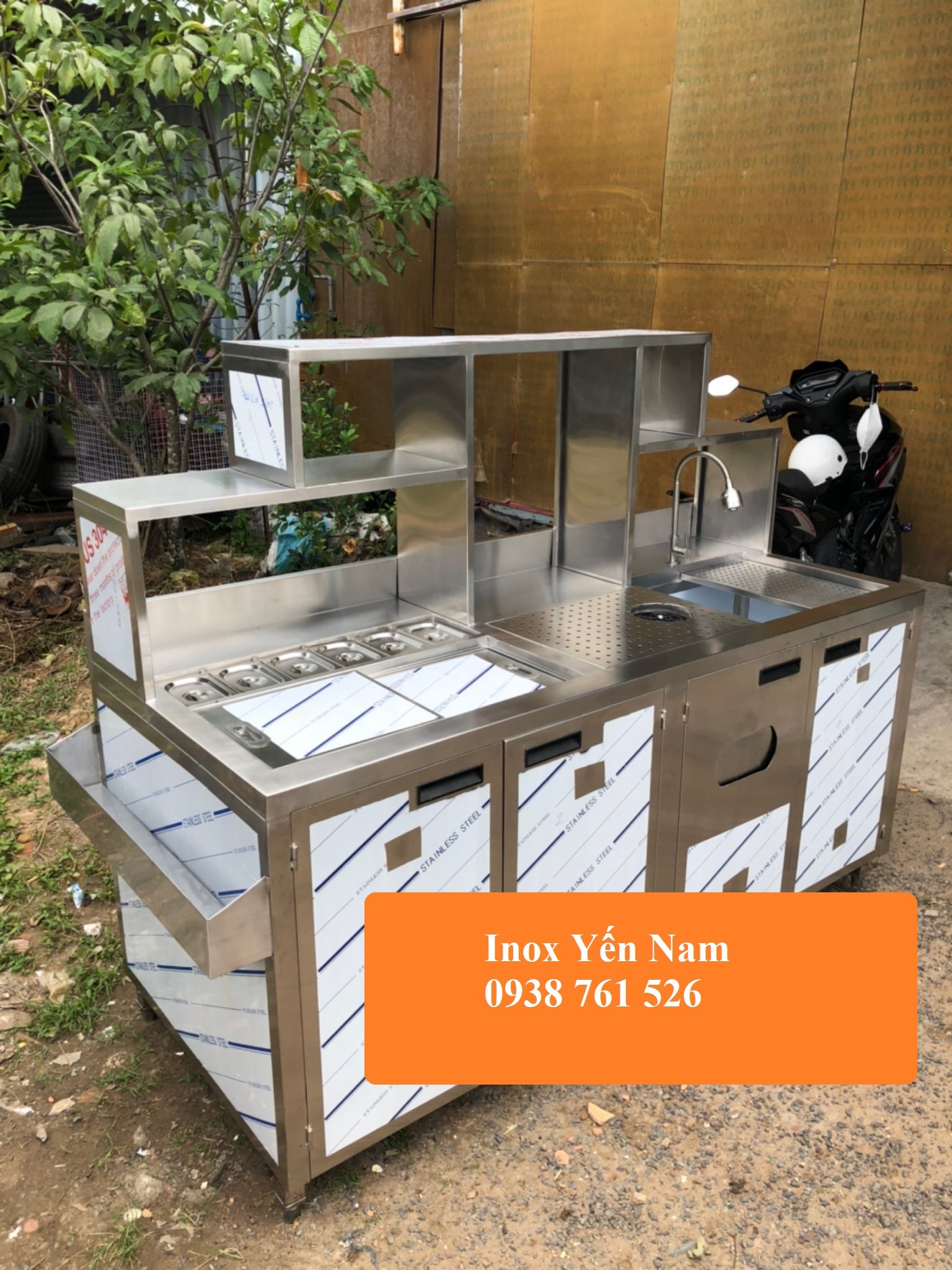 Bí thiết quầy pha chế inox tiện lợi inox nghi cho quán ăn nhanh