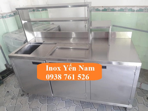 Thiết kế quầy trà sữa inox tiện ích và hiện đại
