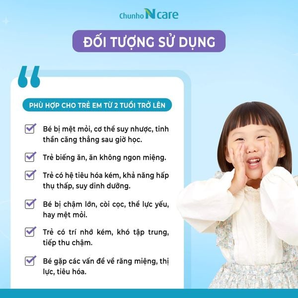 Đối tượng sử dụng của Hồng sâm Việt Quất trẻ em