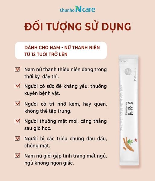 Đối tượng sử dụng hồng sâm lục vị