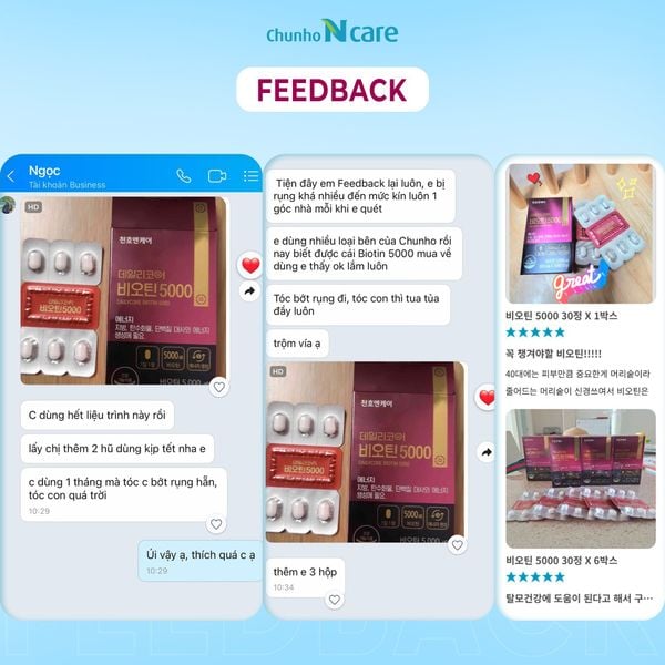 Feedback viên uống Biotin hàm lượng cao 5000MG