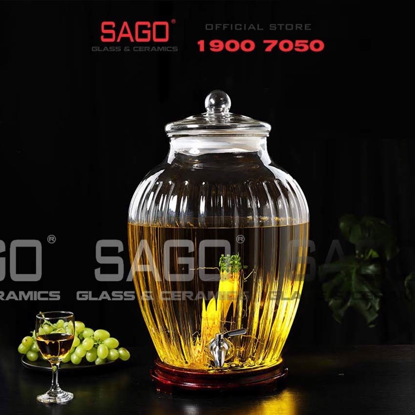 Mua bình ngâm rượu thủy tinh 10 lít có vòi ở đâu chất lượng