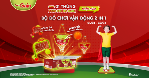 BÉ NHẬN NGAY BỘ ĐỒ CHƠI VẬN ĐỘNG 2 TRONG 1 KHI MẸ MUA SBPS COLOS GAIN
