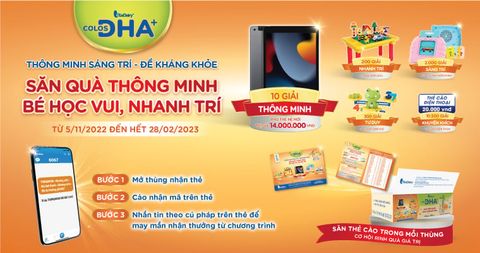COLOS DHA + THÔNG MINH SÁNG TRÍ ĐỀ KHÁNG KHỎE SĂN QUÀ THÔNG MINH - BÉ HỌC VUI, NHANH TRÍ