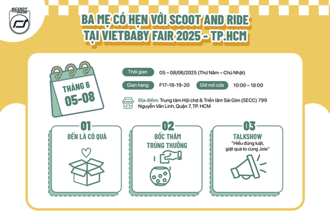 Scoot and Ride mang thế giới xe vận động thông minh đến Vietbaby Fair 2025