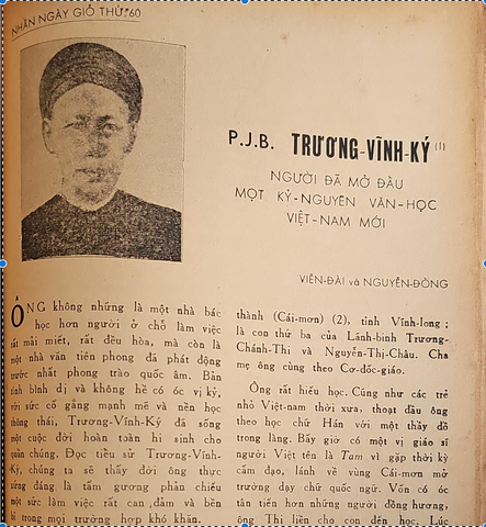 P.J.B. TRƯƠNG VĨNH KÝ NGƯỜI ĐÃ MỞ ĐẦU MỘT KỶ NGUYÊN VĂN HỌC VIỆT NAM MỚI