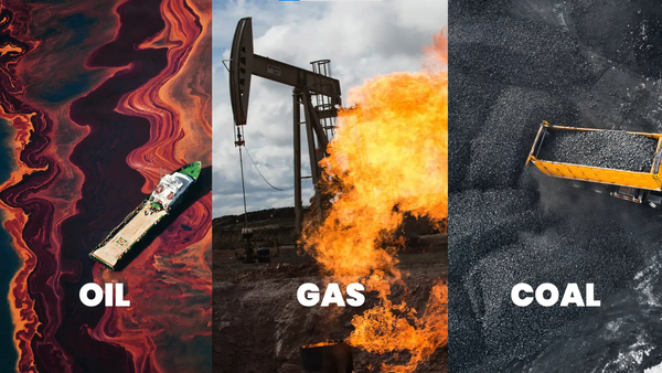 86% of greenhouse gas emissions come from oil, gas, and coal