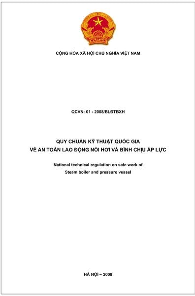 QCVN: 012008/MOLISA – National Technical Standards for Occupational Safety of Boilers and Pressure Vessels