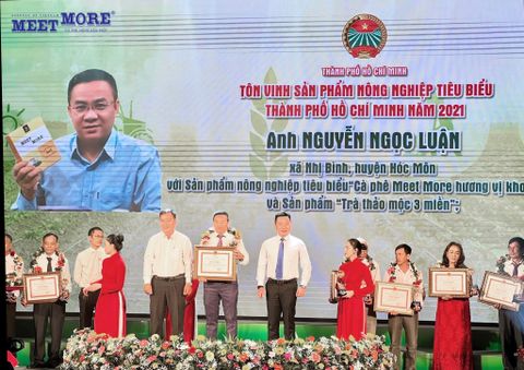 Cà phê MEET MORE nhận danh hiệu “Sản phẩm nông nghiệp tiêu biểu TP.HCM năm 2021”