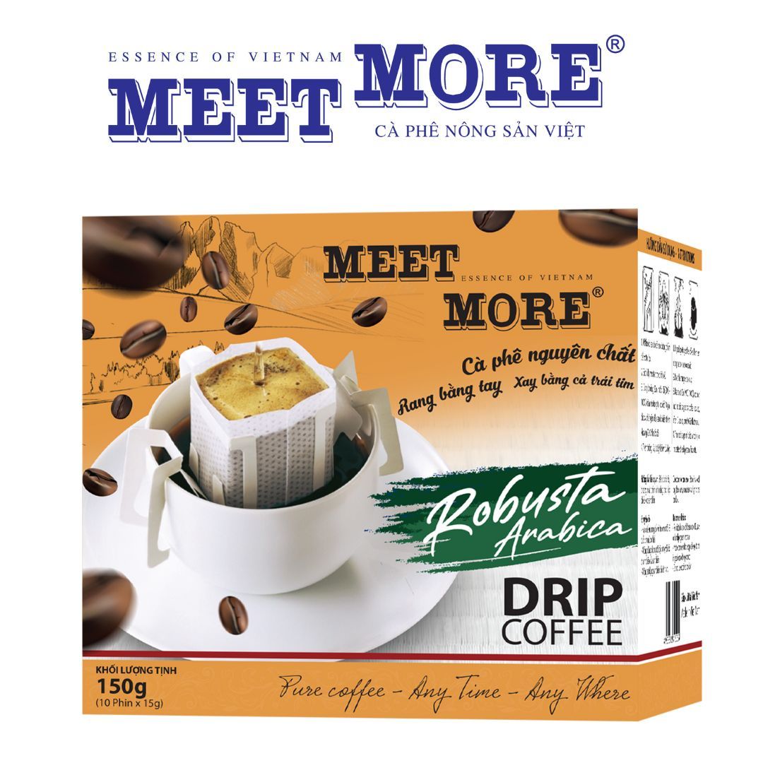 Meet More cà phê phin giấy Robusta - Arabica tiện lợi
