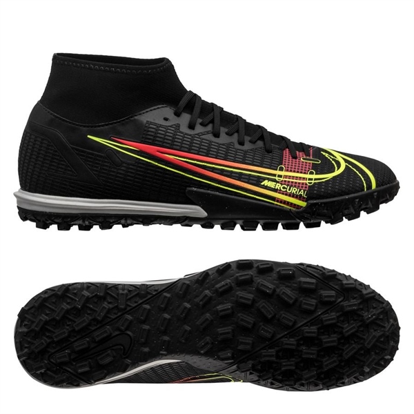 Giày đá banh NIKE MERCURIAL SUPERFLY 8 ACADEMY TF BLACK X PRISM - BLACK/CYBER YELLOW/OFF NOIR