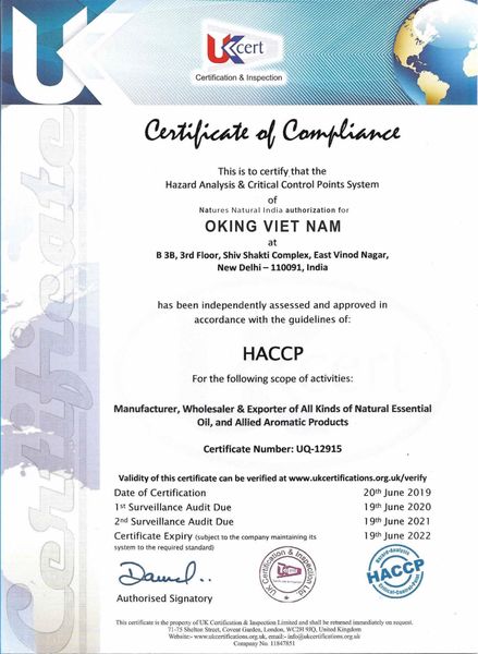 chứng nhận HAACP