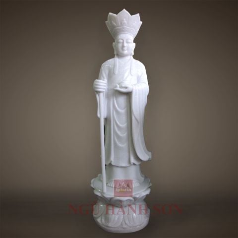 Tượng Địa Tạng Vương Bằng Đá Cẩm Thạch Trắng – Biểu Tượng Từ Bi Và Cứu Độ Chúng Sinh