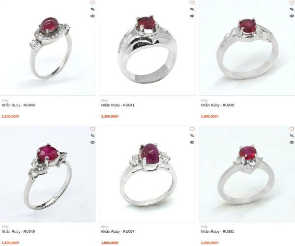 nhẫn đá quý RUBY