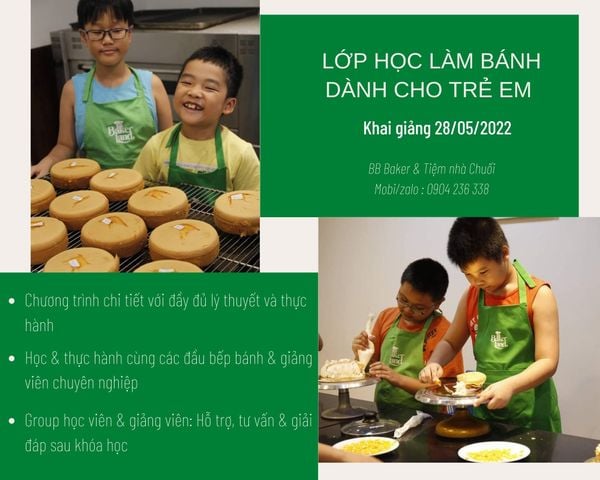 LỚP HỌC LÀM BÁNH DÀNH CHO TRẺ EM-