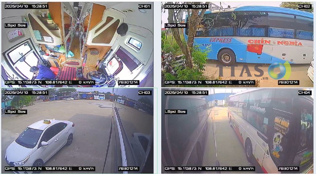 camera xe khách lắp 4 camera