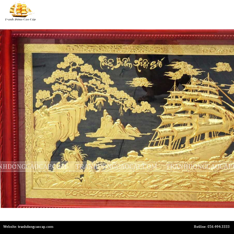 Tranh Thuận Buồm Xuôi Gió 85x155cm dát vàng