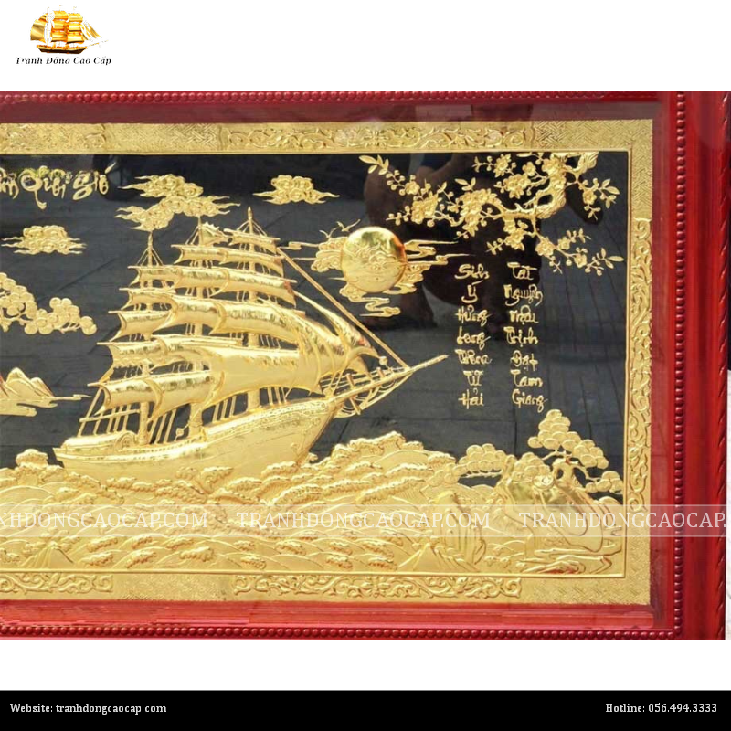 Tranh Thuận Buồm Xuôi Gió 85x155cm dát vàng