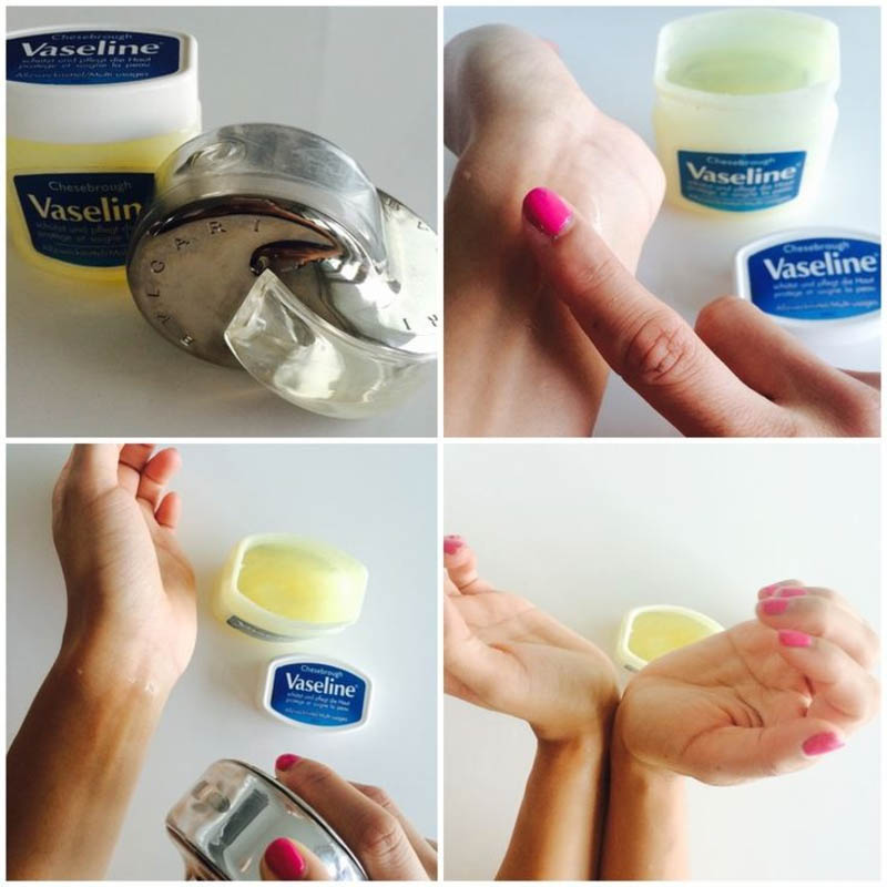 Thoa Vaseline tại thời điểm xịt nước hoa