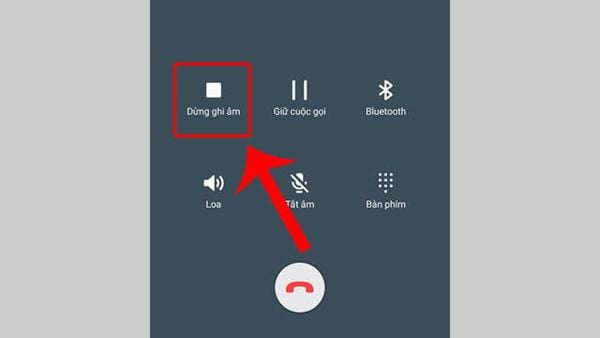 Bấm vào nút Dừng ghi âm để kết thúc