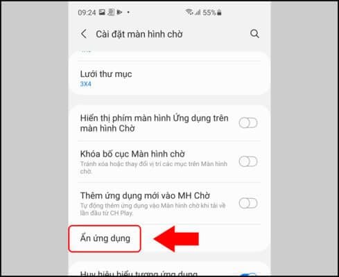 Chọn Ẩn ứng dụng