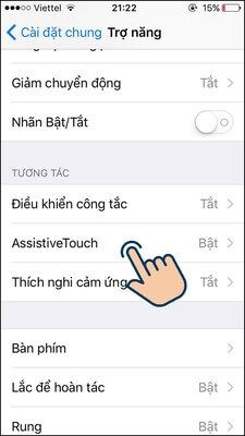 Cài đặt chung > Trợ năng” src=”http://file.hstatic.net/200000489025/file/chon_cai_dat_chung_va_vao_tro_nang_65d0a12642024918bc6af6461161ca6b_grande.jpg”/></p>
<p>Cài đặt chung > Trợ năng</p>
<ul>
<li>Bước 4: Để bật nút ảo, bạn bật Assistive Touch</li>
</ul>
<p><img alt=