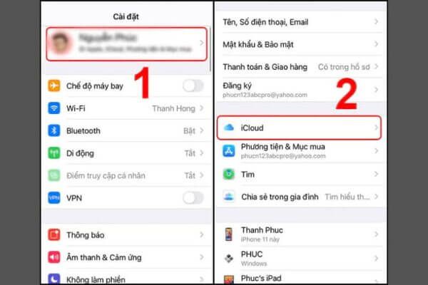 Kiểm tra sao lưu trên iCloud