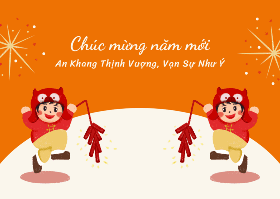 Thiệp mừng Tết vui nhộn dành cho trẻ em