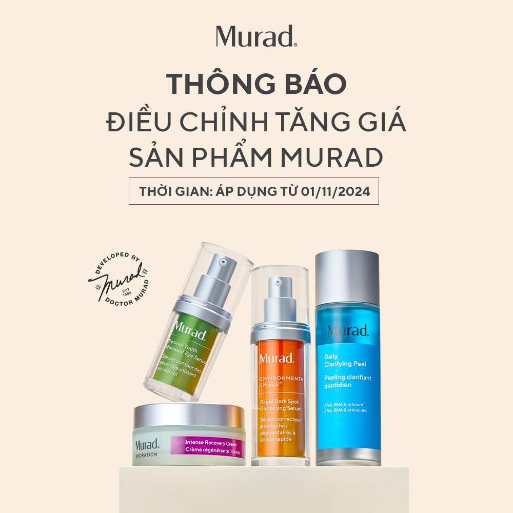 Thông báo Điều chỉnh giá bán sản phẩm Murad cho người tiêu dùng
