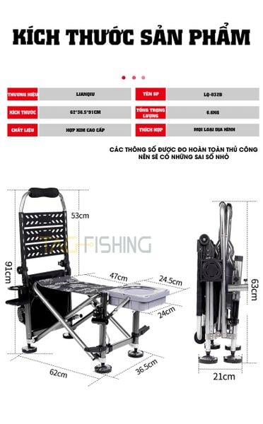 GHẾ ĐỊA HÌNH, GHẾ CÂU CÁ, GHẾ CÂU LIANQIU LQ-032B