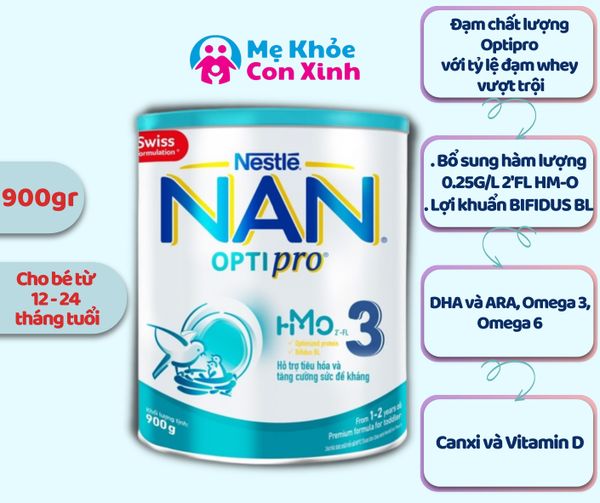 Công dụng sữa bột dinh dưỡng Nan Optipro HMO số 3 cho Bé từ 12 - 24 tháng tuổi
