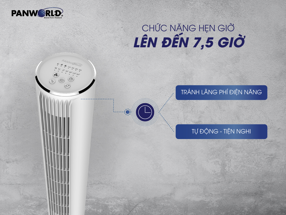 Chức năng hẹn giờ lên tới 7.5 giờ