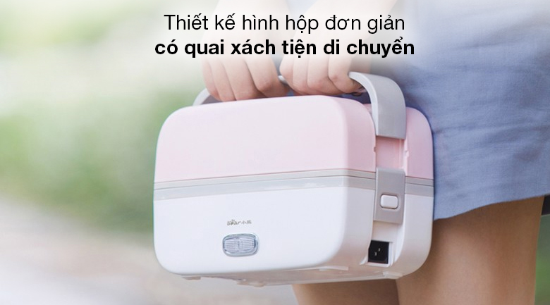 Hộp cơm điện cầm tay mini đa năng Bear DFH-B10J2 -  Thiết kế cầm tay tiện dụng