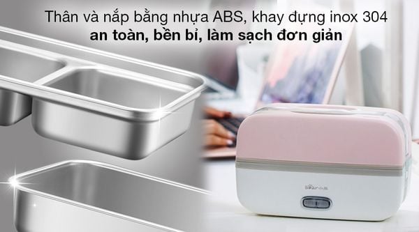 Hộp cơm điện cầm tay mini đa năng Bear DFH-B10J2 - Chất liệu an toàn cho người sử dụng