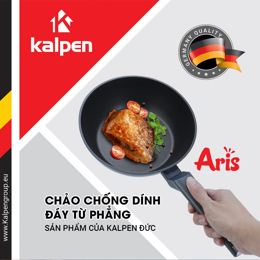 Chảo chống dính đáy từ phẳng Kalpen Aris