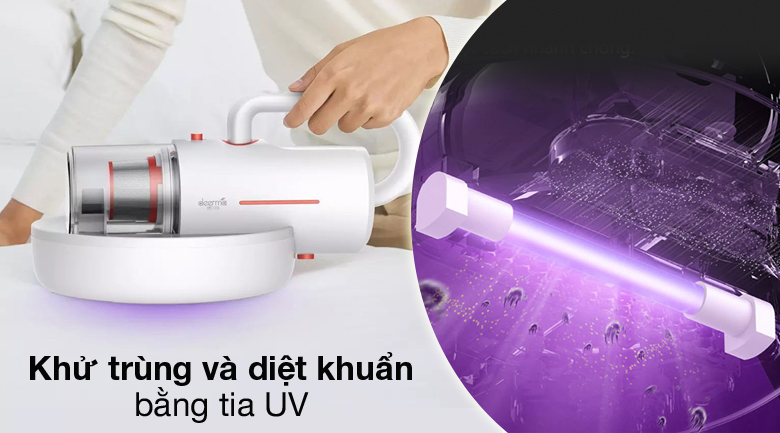 Máy hút bụi đệm giường Deerma CM1900 - Máy hút bụi Deerma khử trùng và diệt khuẩn bằng tia UV