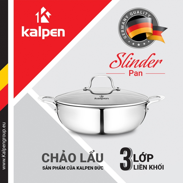 Chảo Lẩu Inox 304 Đúc Liền Nguyên Khối Kalpen