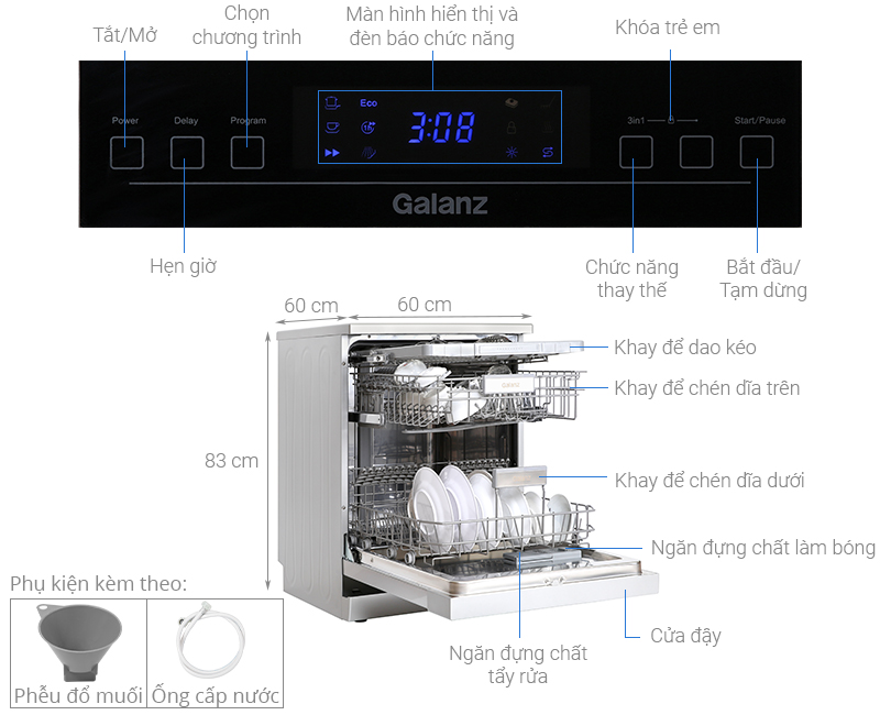 Máy rửa chén Galanz W60B1A401M-AE5(SS)