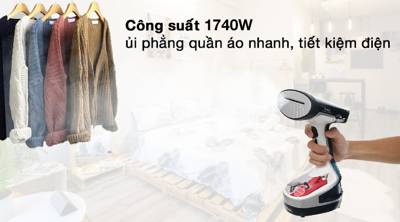 Bàn ủi hơi nước cầm tay dạng du lịch Tefal DT8100E0 - Thiết kế nhỏ gọn hiện đại, tay cầm chắc chắn