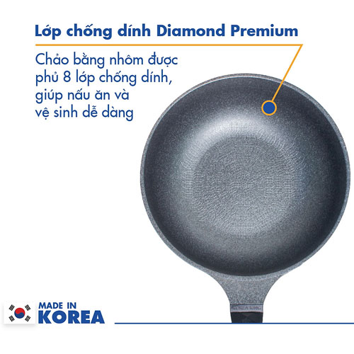 Chảo sâu không dính Diamond Premium Korea King KW-28DI