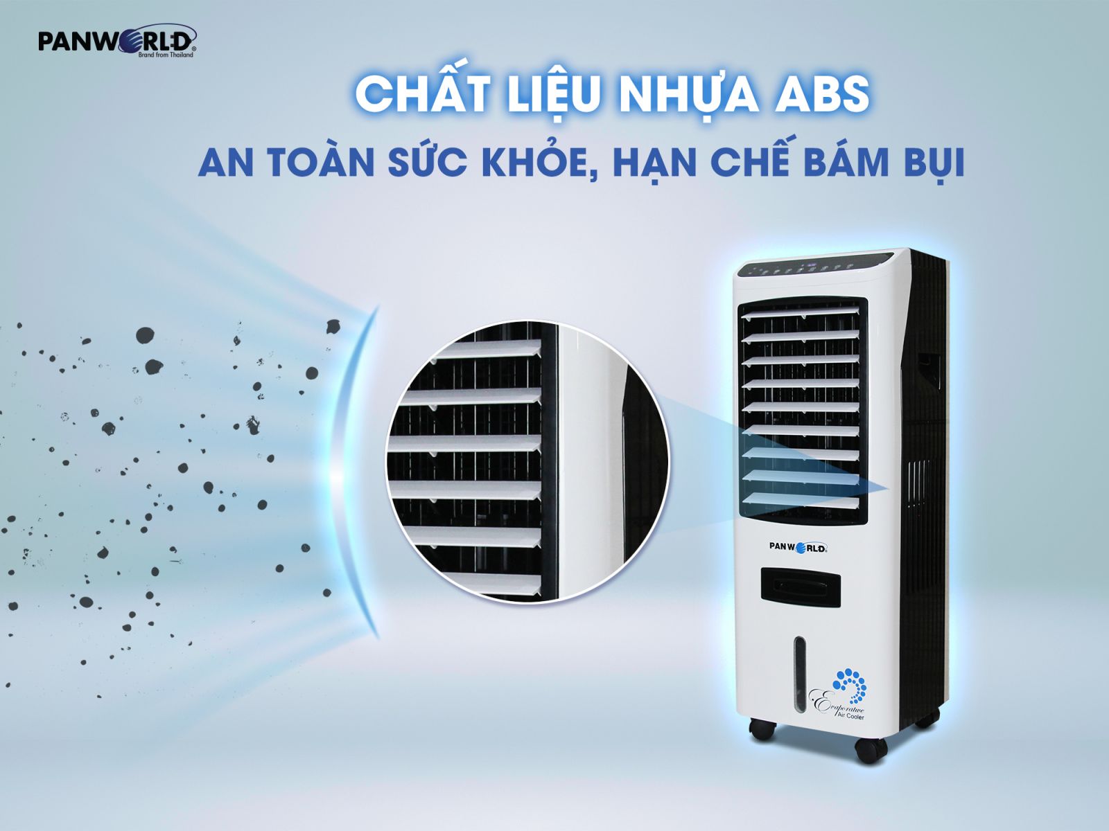 MÁY LÀM MÁT PANWORLD PW-026 - Thiết kế hiện đại, thon gọn với chất liệu nhựa ABS an toàn sức khỏe và hạn chế bám bụi.