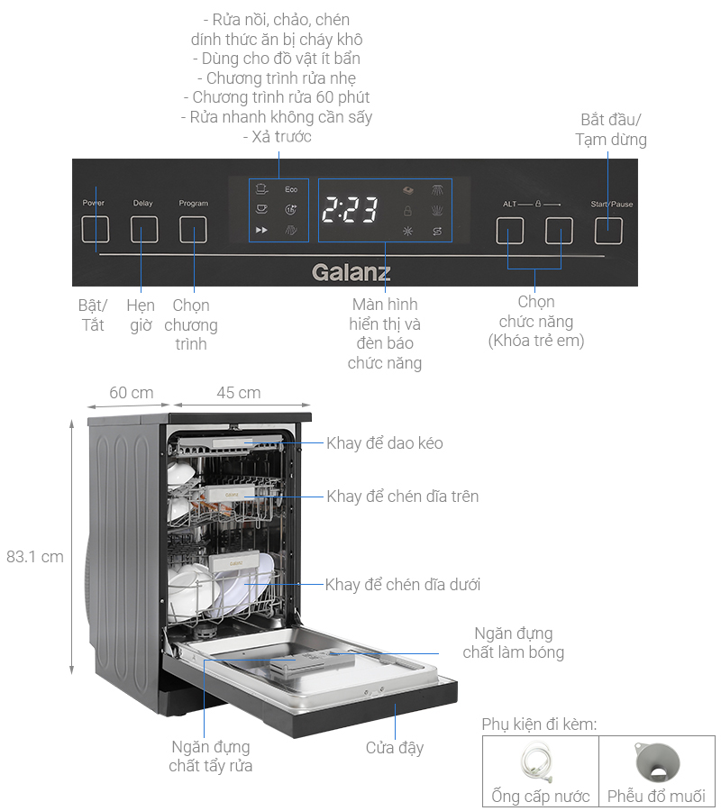 Máy rửa chén Galanz W45A3A401M-0E1