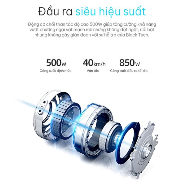 Motor chổi than 500W cho phép Scooter điện KATA eV2 hoạt động mạnh mẽ