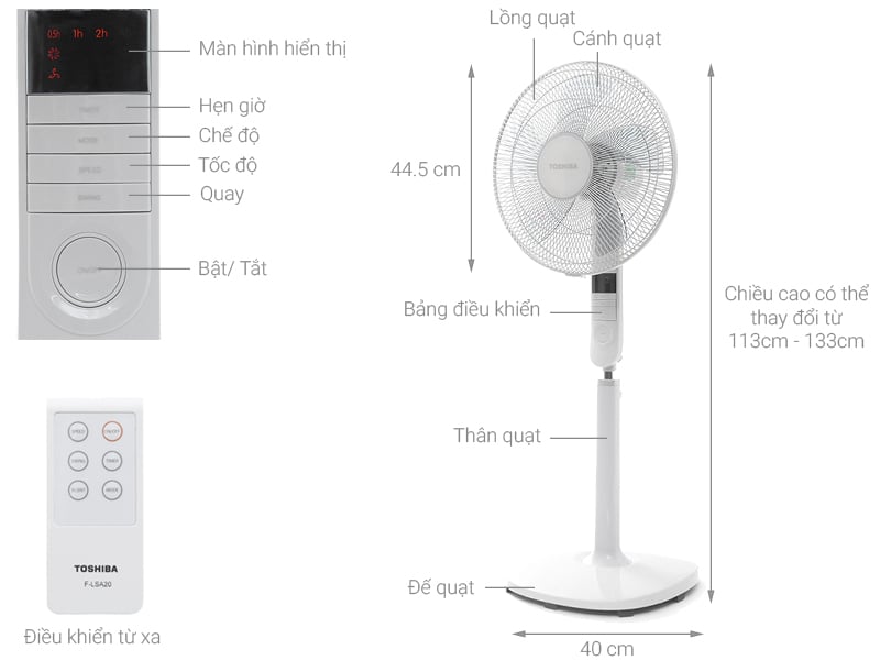 Quạt đứng Toshiba F-LSA20(H)VN