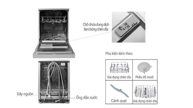 Máy rửa chén độc lập Hafele HDW-F60G/ 535.29.590 (12 bộ)