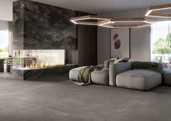 đá nung kết lát sàn màu xám